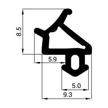 Stavební profil S-1530 Těsnící profil do PVC oken (černá / 300 m / 300m)