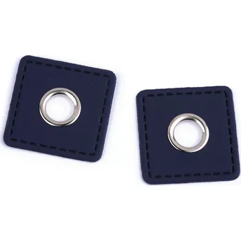 Průchodka s koženkovým čtverečkem k našití, průvlek 10 mm