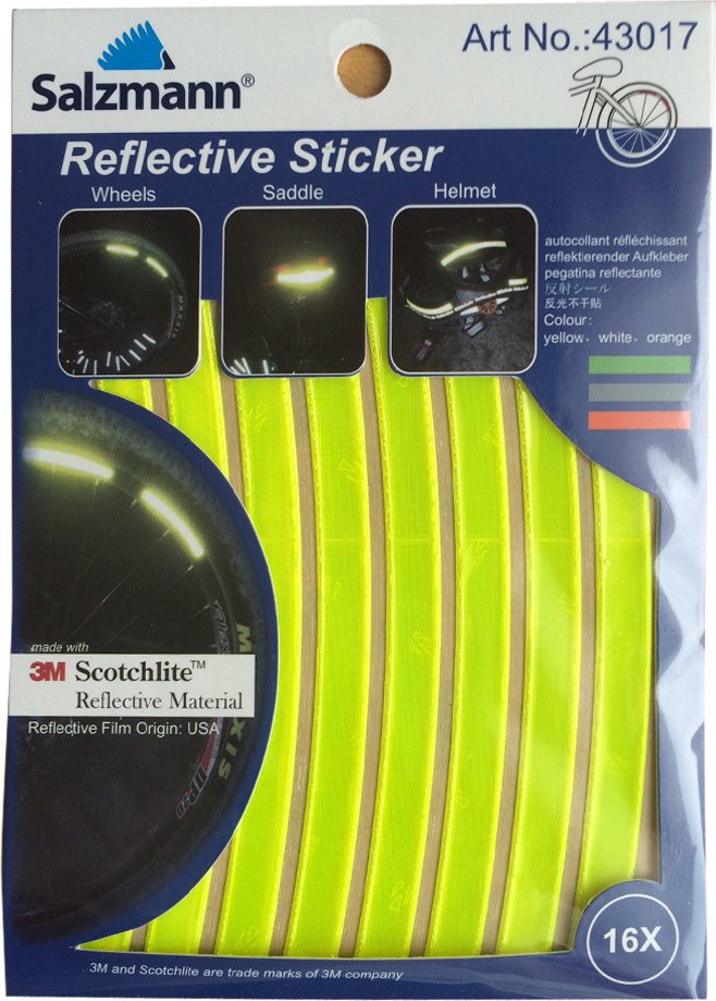 Reflexní samolepky na kolo - žluté