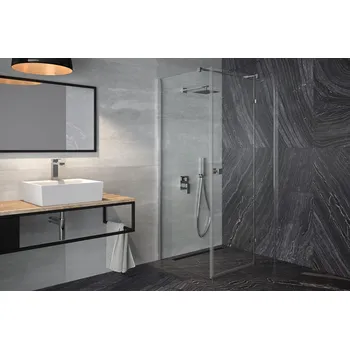 Hopa Pixa Čtvercový sprchový kout 90 cm, otevírací dveře, Pravé (DX), chrom / transparent, BCPIXA90CTVEP