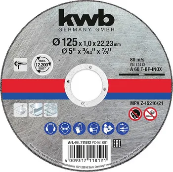 kwb 711812 řezný kotouč rovný 125 mm 1 ks ocel