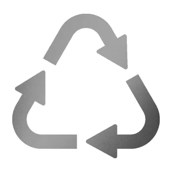 samolepka Recyklace 002 symbol (42 - stříbrná metalíza) SAMOLEPKA NA AUTO, NÁLEPKA, FÓLIE, POLEP, TUNING, VLASTNÍ TEXT, TISK, AUTOSAMOLEPKY.cz, POLEPY, OBRÁZEK, LOGO, 3D STICKERS