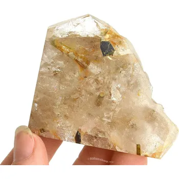 Sběratelství Křišťál s turmalínem verdelit broušená forma 89g