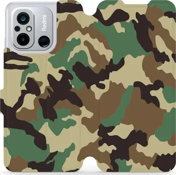 Pouzdro na mobilní telefon Flipové pouzdro Mobiwear - Xiaomi Redmi 12C - V111P Maskáče (Knížkové flip pouzdro, obal, kryt na mobil Xiaomi Redmi 12C - V111P Maskáče, materiál Umělá kůže + TPU - ochrana 360°, stojánek, silikonová vanička, magnetické zavírání)