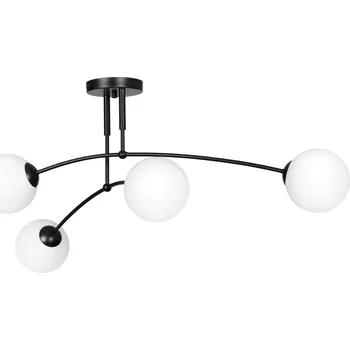 Emibig Pregos stropní světlo 4x10 W černá-mléčná 670/4