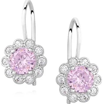 Náušnice Olivie Dětské stříbrné náušnice PINK 4398 Ag 925; ≤1,5 g.