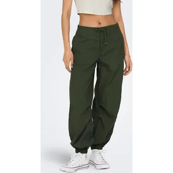 Dámské kalhoty Only dámské široké šusťákové kalhoty Joan khaki Velikost: M/32