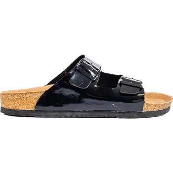 Dámské pantofle ČERNÉ LAKOVANÉ NAZOUVÁKY 22-19011B Velikost: 36