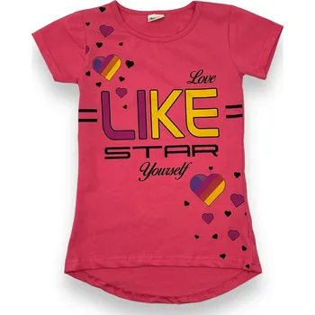 Dívčí oblečení Minolli Dívčí trička s krátkým rukávem LIKE Barva: Meruňková, Velikost: 146