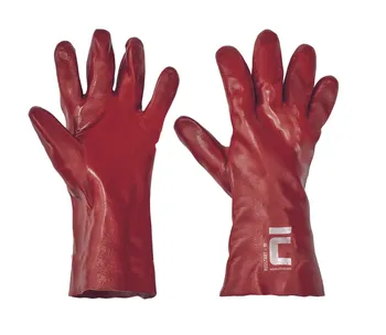 Pracovní rukavice CERVA Redstart celomáčené v PVC 35 cm