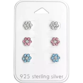 Náušnice Sada dětských stříbrných náušnic Květinka Ag 925/1000