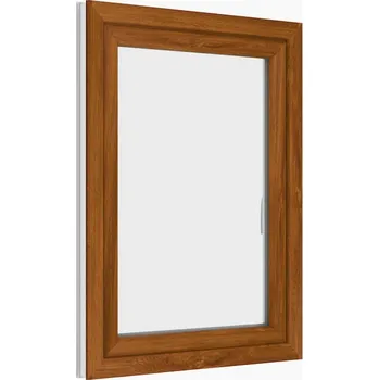 Okno plastové okno 80x100 cm, jednokřídlé, zlatý dub/bílé, PREMIUM 7000 (rozměr 80x100 cm, otevírací a výklopné)