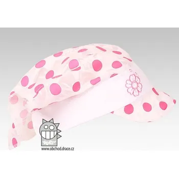 Čepice Dívčí šátek Marika bílá/růžová Dráče B04