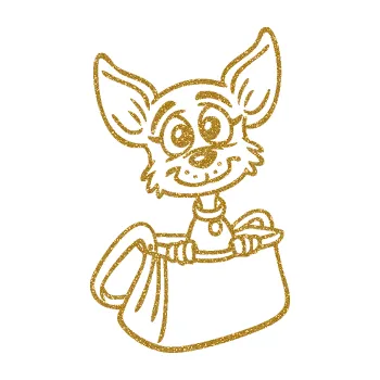 Polep vozidla SAMOLEPKA Pes 185 pravá v kabelce (92 - Ultra Metalic zlatá) NA AUTO, NÁLEPKA, FÓLIE, POLEP, TUNING, VLASTNÍ TEXT, TISK, AUTOSAMOLEPKY.cz, POLEPY, OBRÁZEK, LOGO, SAMOLEPKY