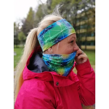 Nákrčník Sportovní nákrčník Modré trojúhelníky (Sportovní funkční nákrčník)