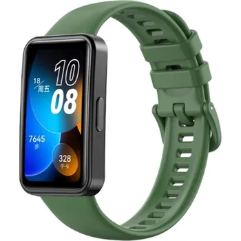 eses Silikonový řemínek pro Huawei Band 8, 9 a 10 - Tmavě zelený