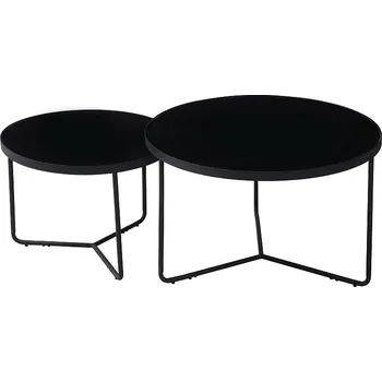 Konferenční stolek Sada konferenčních stolků 2 ks MOLY černá/černá