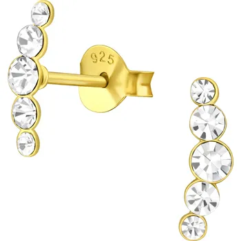 Náušnice Pozlacené náušnice Geometric s Krystaly Ag 925/1000