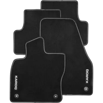 Autodoplněk Sada textilních koberců Prestige - Škoda Karoq šedý nápis