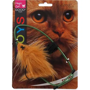 Hračka pro kočku Hračka pro kočky MAGIC CAT - myš závěsná na dveře plyšová 9x17cm (MIX BAREV)