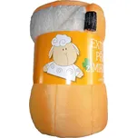 Deka z mikrovlákna OVEČKA Sleep well prošev jednobarevná oranžová, 150x200cm