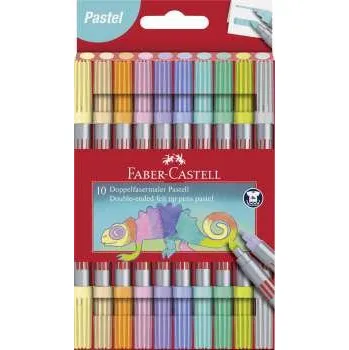 Oboustranné fixy Faber-Castell - sada 10 pastelových barev