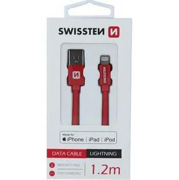 Datový kabel Swissten USB/Lightning MFi 1.2m, červený