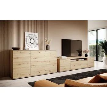 Obývací stěna Moderní obývací sestava Logan 1 - dub artisan