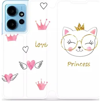 Pouzdro na mobilní telefon Flipové pouzdro Mobiwear - Xiaomi Redmi Note 12 4G - MH03S Kočička princess (Knížkové flip pouzdro, obal, kryt na mobil Xiaomi Redmi Note 12 4G - MH03S Kočička princess, materiál Umělá kůže + TPU - ochrana 360°, stojánek, silikonová vanička, magnetické)