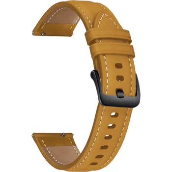 Příslušenství k chytrým hodinkám Kožený řemínek 22mm pro Samsung / Huawei / Xiaomi / Garmin Barva: Žlutá