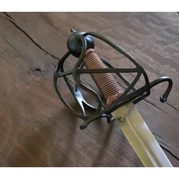 Replika zbraně Meč s asymetrickým košem, Anglie - Skotsko kolem roku 1550