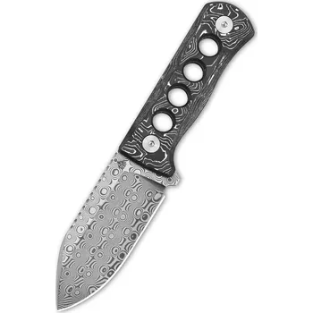 Pracovní nůž QSP knife Canary, pevný nůž s pouzdrem, Laminovaný Damašek QS141-E