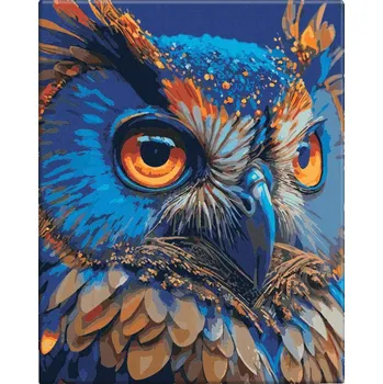 Malování podle čísel - Soví král - 40x50 cm, bez dřevěného rámu - CZ výroba