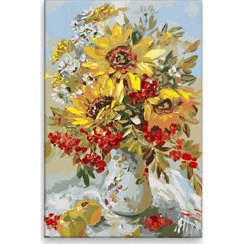 Malování podle čísel - Podzimní váza - 40x60 cm, bez dřevěného rámu - CZ výroba