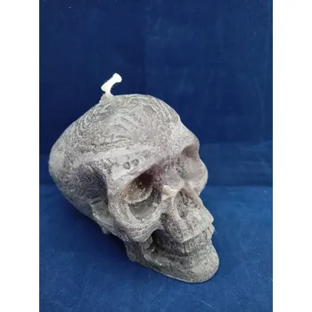 Svíčka Svíčka figurální - Lebka střední šedá