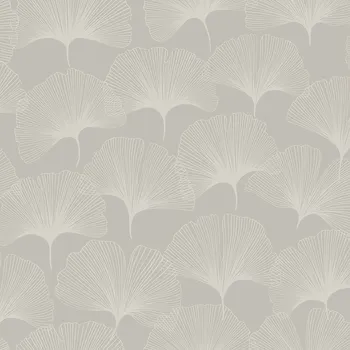 Tapeta Origin Metalická zlatobéžová vliesová tapeta, matné obrysy listů Ginkga 347749, City Chic, Origin, velikost 0,53 x 10,05 m