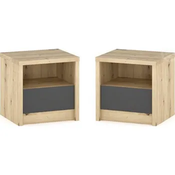 Noční stolek Noční stolek DOMINIKA (2 ks) dub artisan/šedá