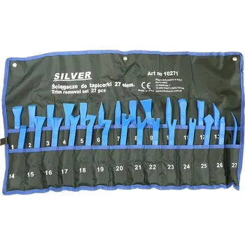Sada nářadí Silver Sada páčidel a vytahováků na spinky čalounění, 27ks