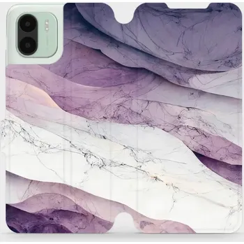 Pouzdro na mobilní telefon Flipové pouzdro Mobiwear - Xiaomi Redmi A2 - VP31S Bílý a fialový mramor (Knížkové flip pouzdro, obal, kryt na mobil Xiaomi Redmi A2 - VP31S Bílý a fialový mramor, materiál Umělá kůže + TPU - ochrana 360°, stojánek, silikonová vanička, magnetické zavírání