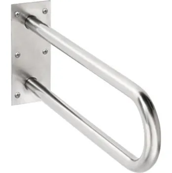 Madlo do koupelny HANDICAP opěrné pevné madlo tvar U 600mm, nerez lesk XH538
