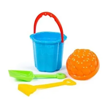 Hračka na písek Sada na písek Kyblíček střední květ, lopatka, hrabičky a formička