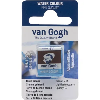 Vodová barva Akvarelová barva v půlpánvičce Van Gogh - 411 Burnt Sienna