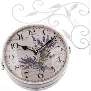 Hodiny Dakls Oboustranné závěsné kovové hodiny 40 cm bílé