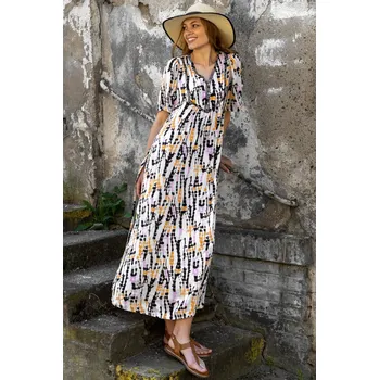 Dámské šaty Vero Moda dámské midi šaty Suie smetanové Velikost: XS