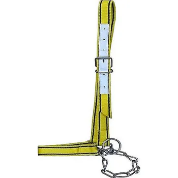 Ohlávka pro skot nylonová stahovací s řetízkem - žlutá