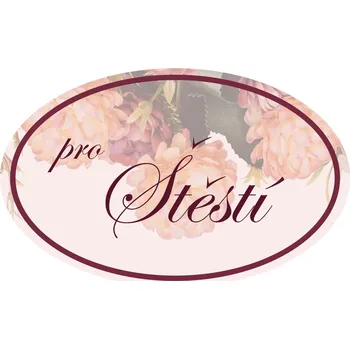 HOME ELEMENTS Samolepka 7*4,3 cm, Pro štěstí - růžová