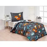 Dětské povlečení Matějovský FOXIE, lišky a lesní zvířátka, šedé, bavlna hladká digitál, 140x200cm + 70x90cm