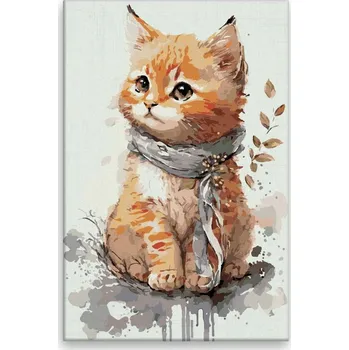 Dětské zboží Malování podle čísel - Kocourek Mourek - 40x60 cm, bez dřevěného rámu - CZ výroba