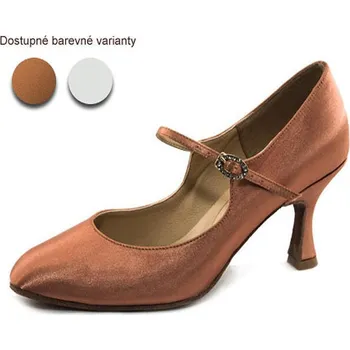 Pánské polobotky Taneční boty Tango 121R satén tmavá tělová podpatek 5 cm Velikost: 41