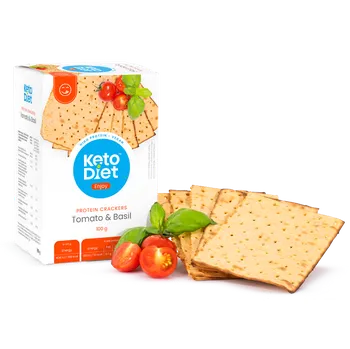 Keto dieta KetoDiet Proteinové krekry 100 g rajčata/bazalka